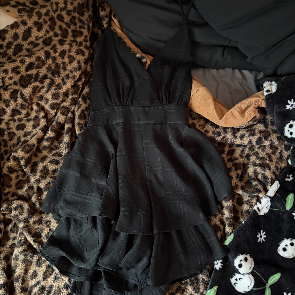 Pink Lily Black Layered Jumpsuit